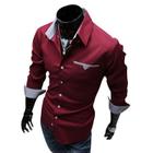 Camisa Social Masculina Slim manga longa com detalhes xadrez