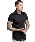 Camisa Social Masculino Manga Curta Slim Fit Varias Cores