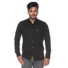 Camisa Social ML Teodoro Slim Masculina Algodão Lisa Luxo