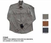 Camisa Social MX72 Fit Manga Longa Cambraia Viscolinho Silk Horizontal Masculino Adulto Multicores - Ref 22045