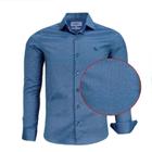 Camisa Social Slim Com elastano Original Amil AZUL