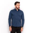 Camisa Social Teodoro Masculina Listrada Slim Casual