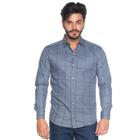 Camisa Social Teodoro ML Slim Fit Algodão Xadrez Casual