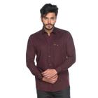 Camisa Social Teodoro ML Slim Masculina Algodão Lisa Casual