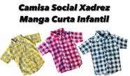 Camisa Social Xadrez Manga Curta Infantil Menino Confortável Festa Envio Já