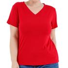 Camisa T-shirts Plus Size Blusa Decote V Lisa 3013.6.C2