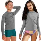 Camisa Térmica Infantil Juvenil Proteção Solar Manga Longa Tecido Gelado 2 a 14 anos Praia Piscina Fator uv 50+
