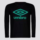 Camisa Umbro ML Basic UV Juvenil Preta