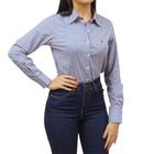 Camisa Xadrez Feminina Manga Longa Azul Austin 37521