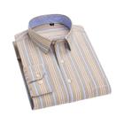 Camisa Xadrez Oxford De Manga Comprida Masculina 100% Algodão Macio Bolso Abotoado Formal Roupas