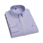 Camisa Xadrez Oxford De Manga Comprida Masculina 100% Algodão Macio Bolso Abotoado Formal Roupas