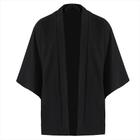 Camisas Kimono Masculinas Pretas - Leves, Casuais, Manga 3/4