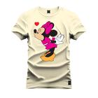 Camiseta 100% Algodão Confortável Premium Estampada Minnie Beijinho