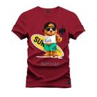 Camiseta 100% Algodão Confortável Premium Estampada Urso Surf - Nexstar