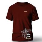 Camiseta 100% Algodão - Fio 30.1- estampada mensagem cristã cruz