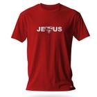 Camiseta 100% Algodão - Fio 30.1- estampada mensagem cristã JESUS