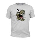 Camiseta 100% Algodão Malha 30.1 Estampada Dino Sorrindo