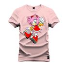 Camiseta 100% Algodão Premium Estampada Mulher Sonic