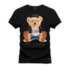 Camiseta 100% Algodão Premium Estampada Urso Can