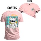 Camiseta 100% Algodão Premium Estampada Urso Rei Hain Frente e Costas