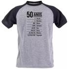 Camiseta 50 anos contagem frases presente criativo