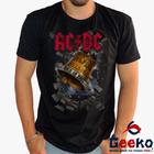 Camiseta ACDC 100% Algodão Hell's Bell Rock Geeko