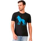 Camiseta Acostamento Wolf P24 Preto e Azul Masculino