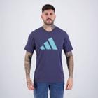 Camiseta Adidas Essentials Logo Marinho e Verde