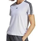 Camiseta Adidas Essentials Train 3 Listras Feminina - Branco e Preto