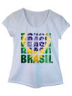 Camiseta Adulta Feminina Estampa Brasil