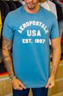 Camiseta Aeropostale Masculina Bordada USA Azul Petróleo