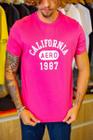 Camiseta Aeropostale Masculina Estampada Califórnia Rosa