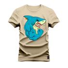 Camiseta Algodão 30.1 Premium Estampada Shark Maromba