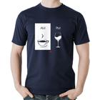 Camiseta Algodão AM Café PM Vinho - Foca na Moda