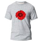 Camiseta Algodão Básica Premium Estampa Digital Flor Linda