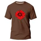 Camiseta Algodão Básica Premium Estampa Digital Flor Linda