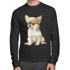 Camiseta Algodão Cachorro Chihuahua Manga Longa - Foca na Moda