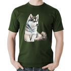 Camiseta Algodão Cachorro Husky Siberiano - Foca na Moda