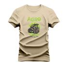 Camiseta Algodão Confortável Malha Mácia Estampada Agro Trator