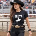 Camiseta Algodão Country Boiadeira Agro Rodeio Bruta Confortavel Menina