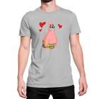 Camiseta Algodão Desenho Bob Esponja Patrick Coração