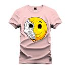 Camiseta Algodão Estampada Unissex Nexstar Varias Cores Emoji Metade