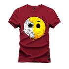 Camiseta Algodão Estampada Unissex Nexstar Varias Cores Emoji Metade