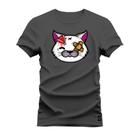 Camiseta Algodão Estampada Unissex Nexstar Varias Cores Gato Machucado