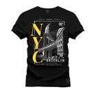 Camiseta Algodão Estampada Unissex Nexstar Varias Cores Nyc Ponte