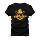 Camiseta Algodão Estampada Unissex T-Shirt Confortável Chapéu Cowboy