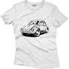 Camiseta Algodão Feminina Carros Fusca classico