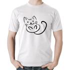 Camiseta Algodão Gatinho Traços - Foca na Moda