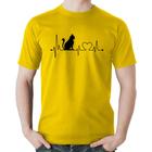 Camiseta Algodão Gato Batimentos Cardíacos - Foca na Moda