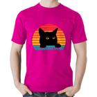 Camiseta Algodão Gato Vintage Sunset - Foca na Moda